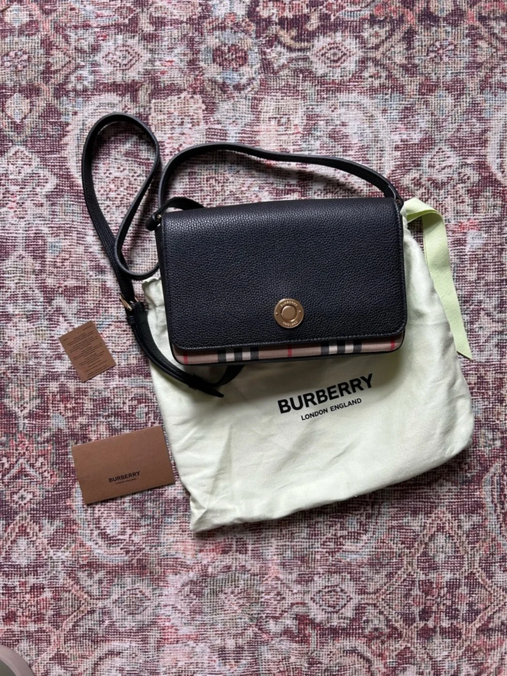 Burberry New Hampshire Check Leather
Crossbody Bag - Picture 9 of 12